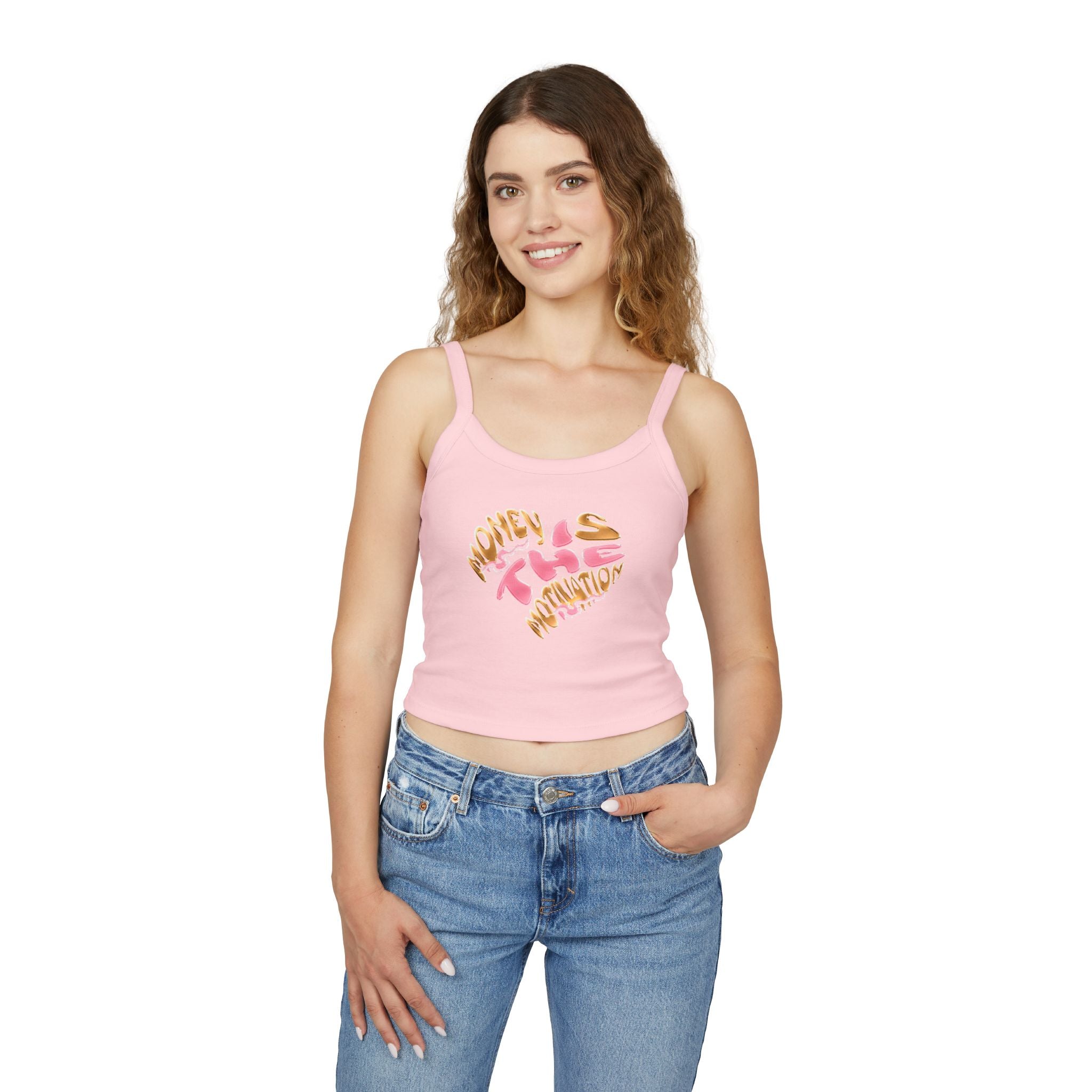 Honey Lips Spaghetti Strap Tank — Cute Graphic Crop Top for Women