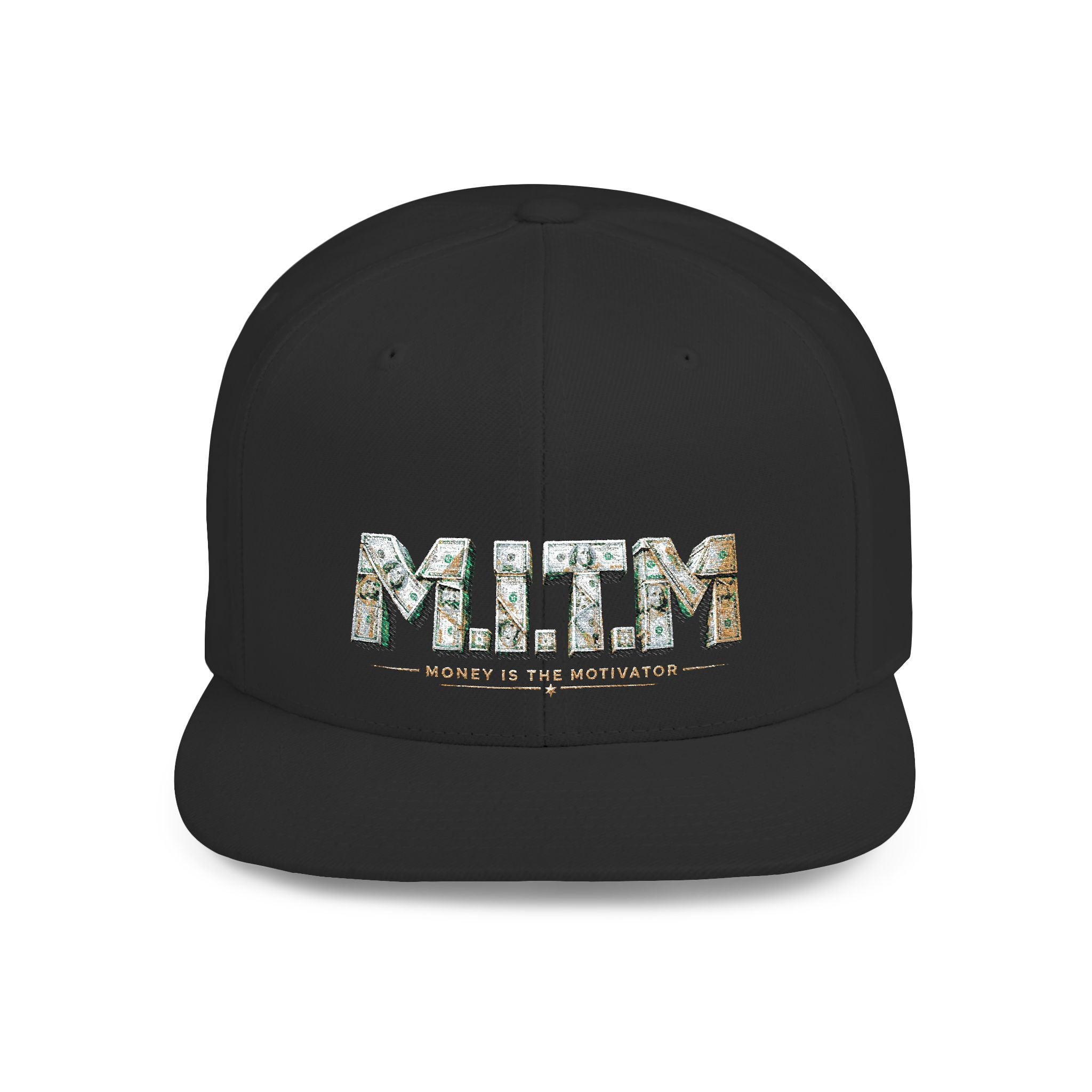 M.I.T.M. Floral Snapback Hat — White Flat-Bill Trucker Cap