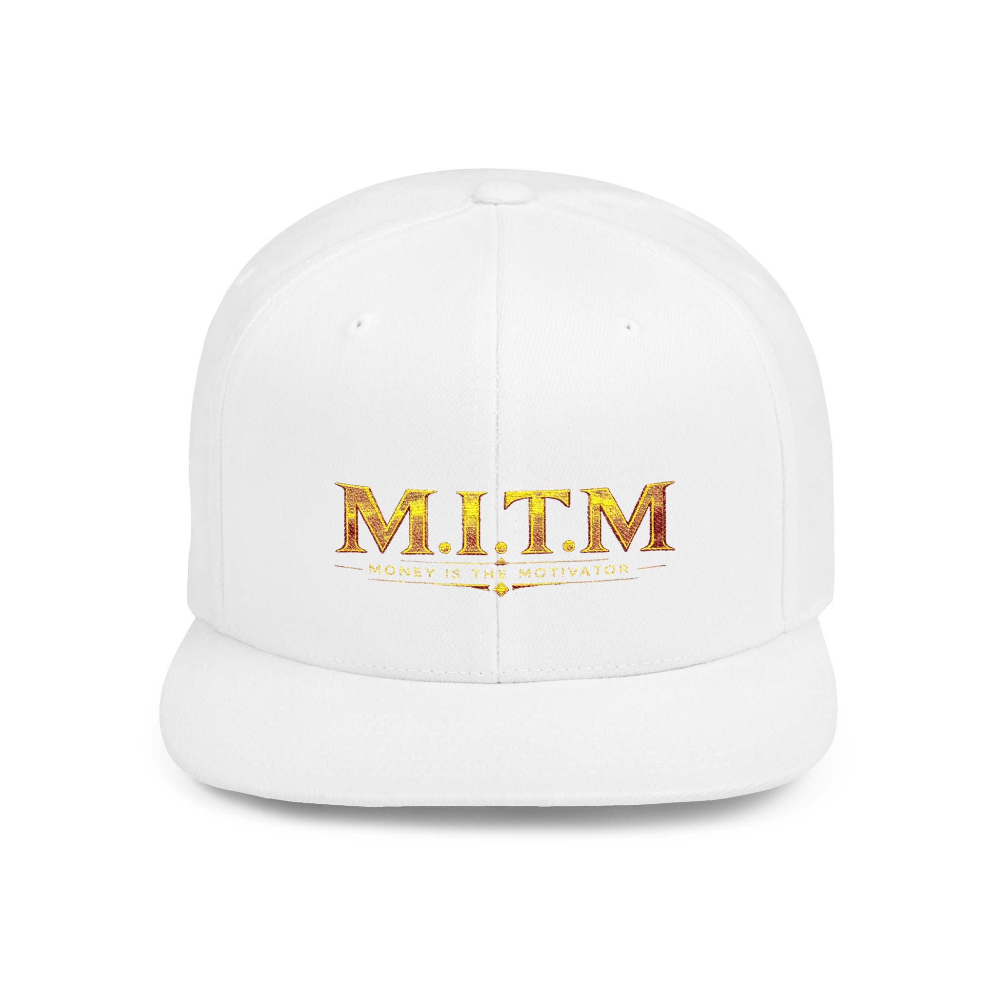 M.I.T.M. Gold Foil Flat Bill Snapback Hat — Stylish Urban Baseball Cap