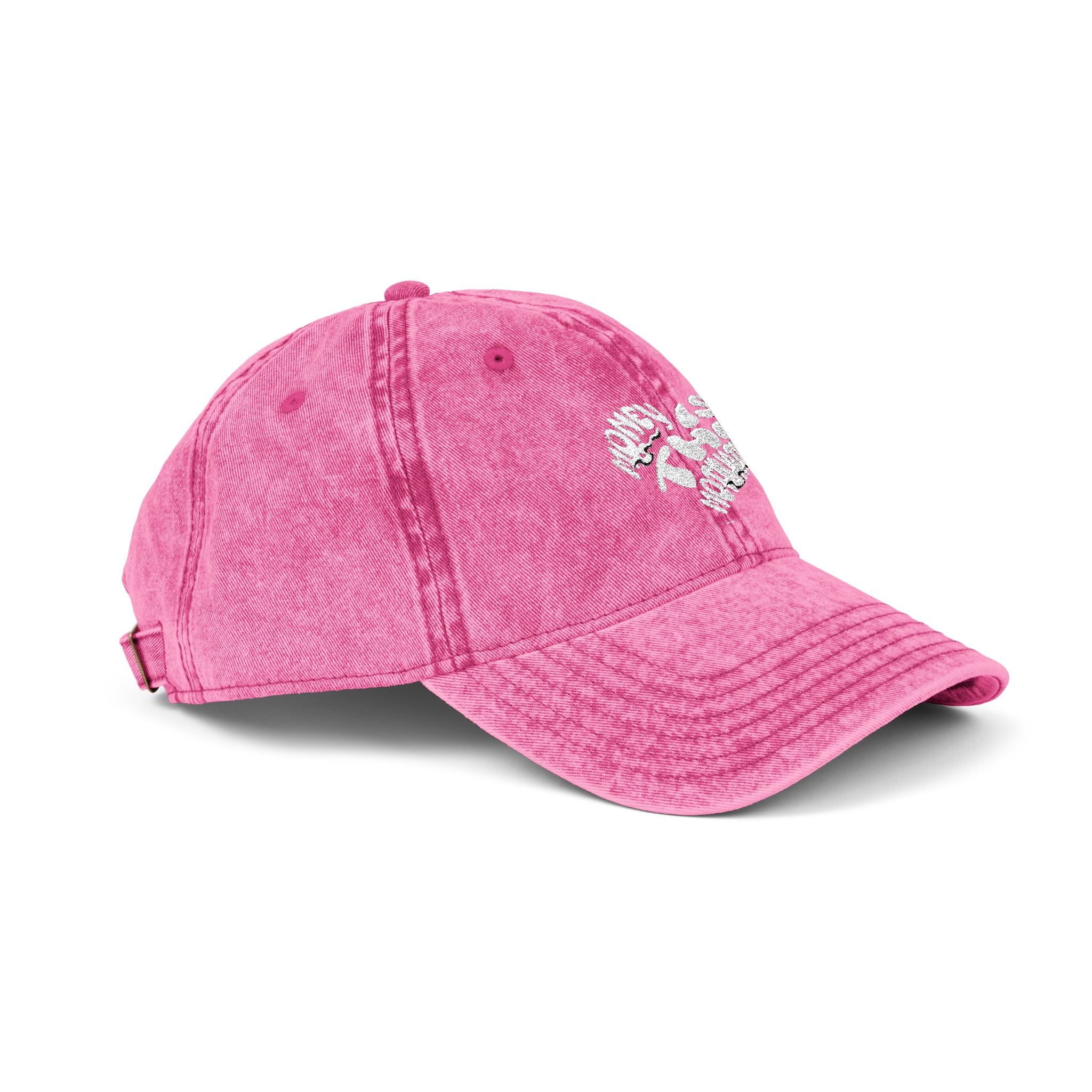 Embroidered Floral Heart Vintage Cap — Distressed Red Baseball Hat