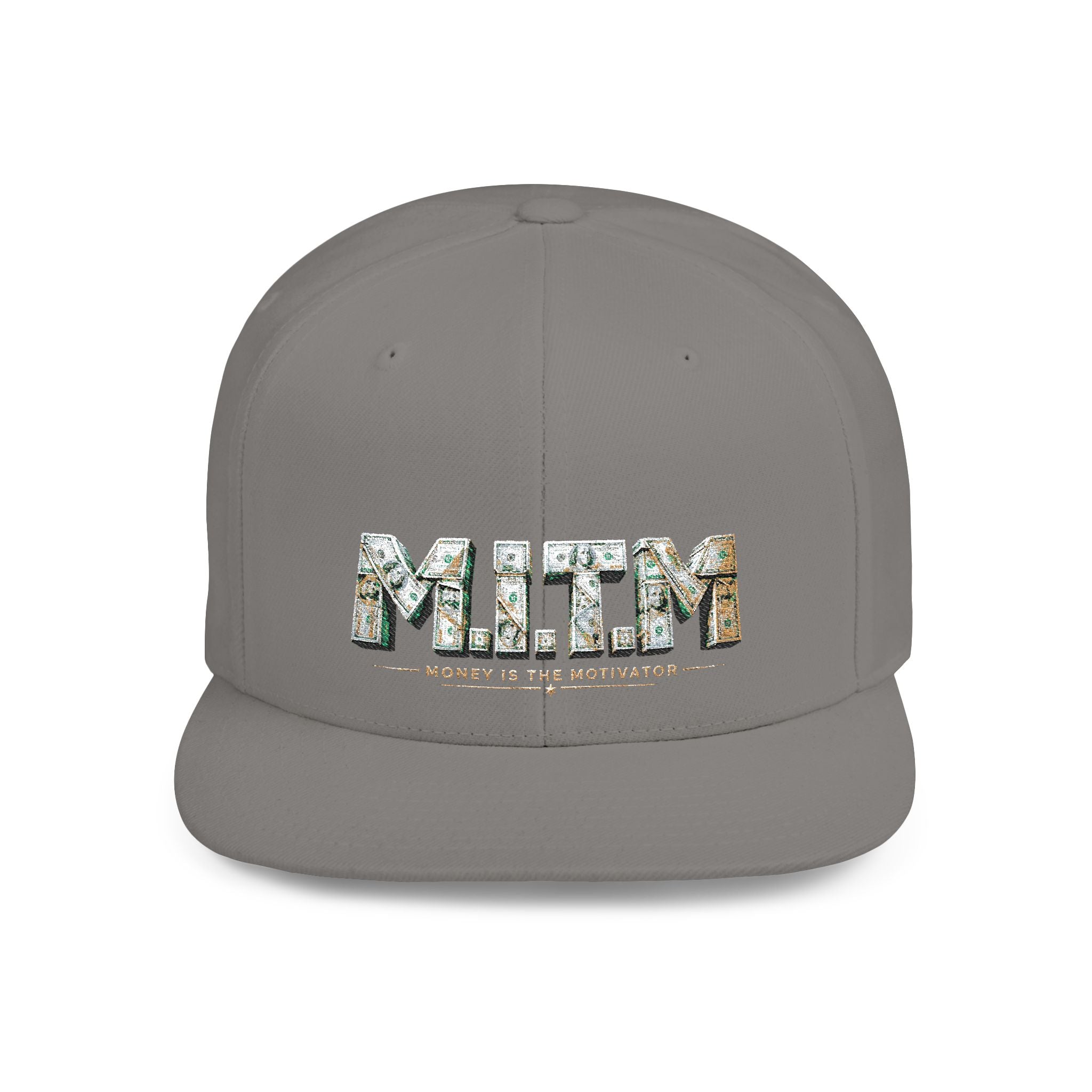 M.I.T.M. Floral Snapback Hat — White Flat-Bill Trucker Cap