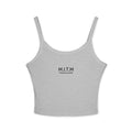 M.I.T.M. Spaghetti Strap Tank Top — Minimal Logo Crop Top for Women