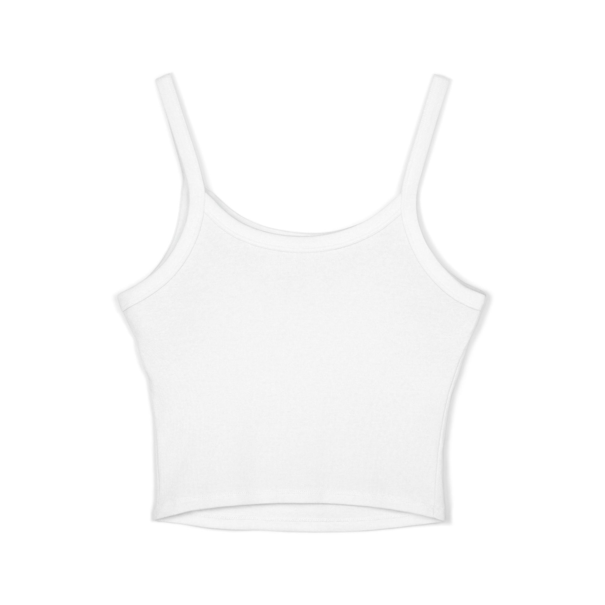 M.I.T.M. Spaghetti Strap Tank Top — Minimal Logo Crop Top for Women