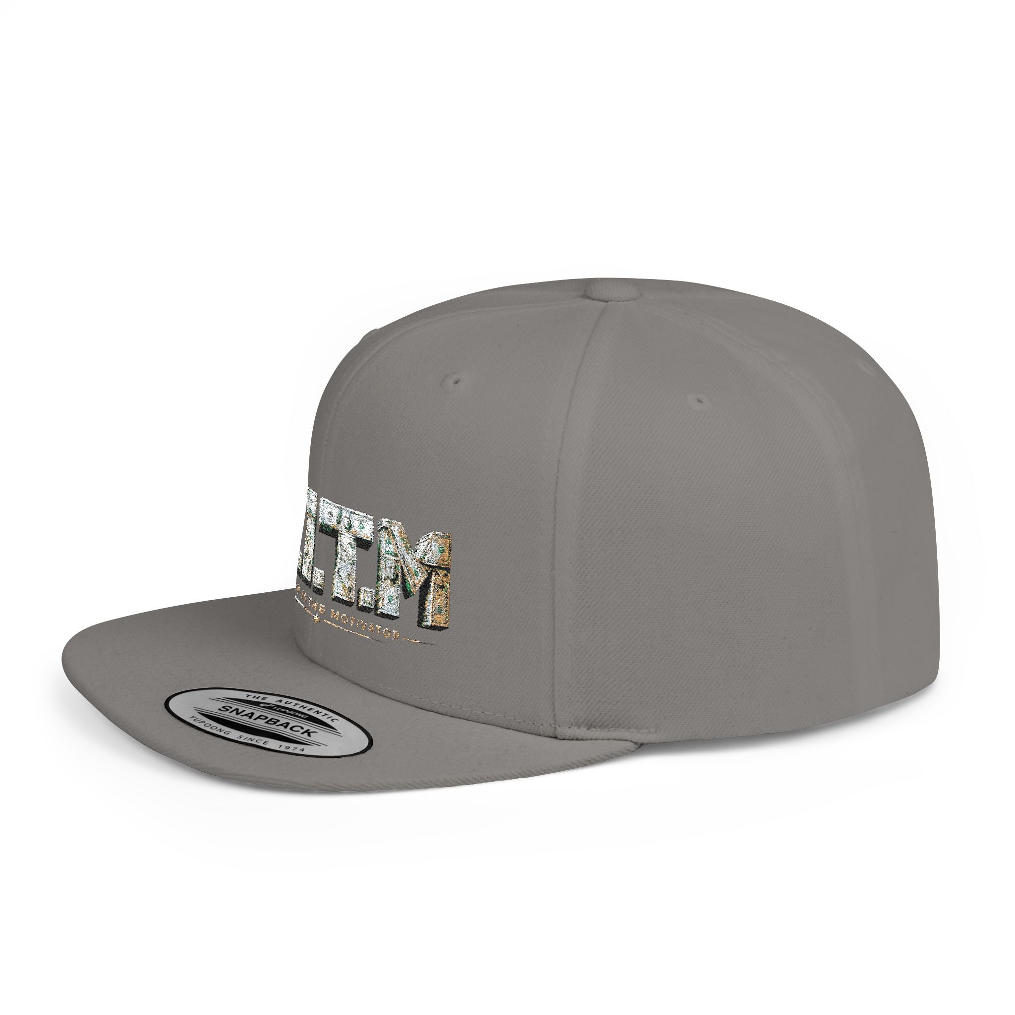 M.I.T.M. Floral Snapback Hat — White Flat-Bill Trucker Cap