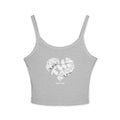 Women's Spaghetti Strap Tank Top — Subtle Broken Heart Graphic Crop Tank