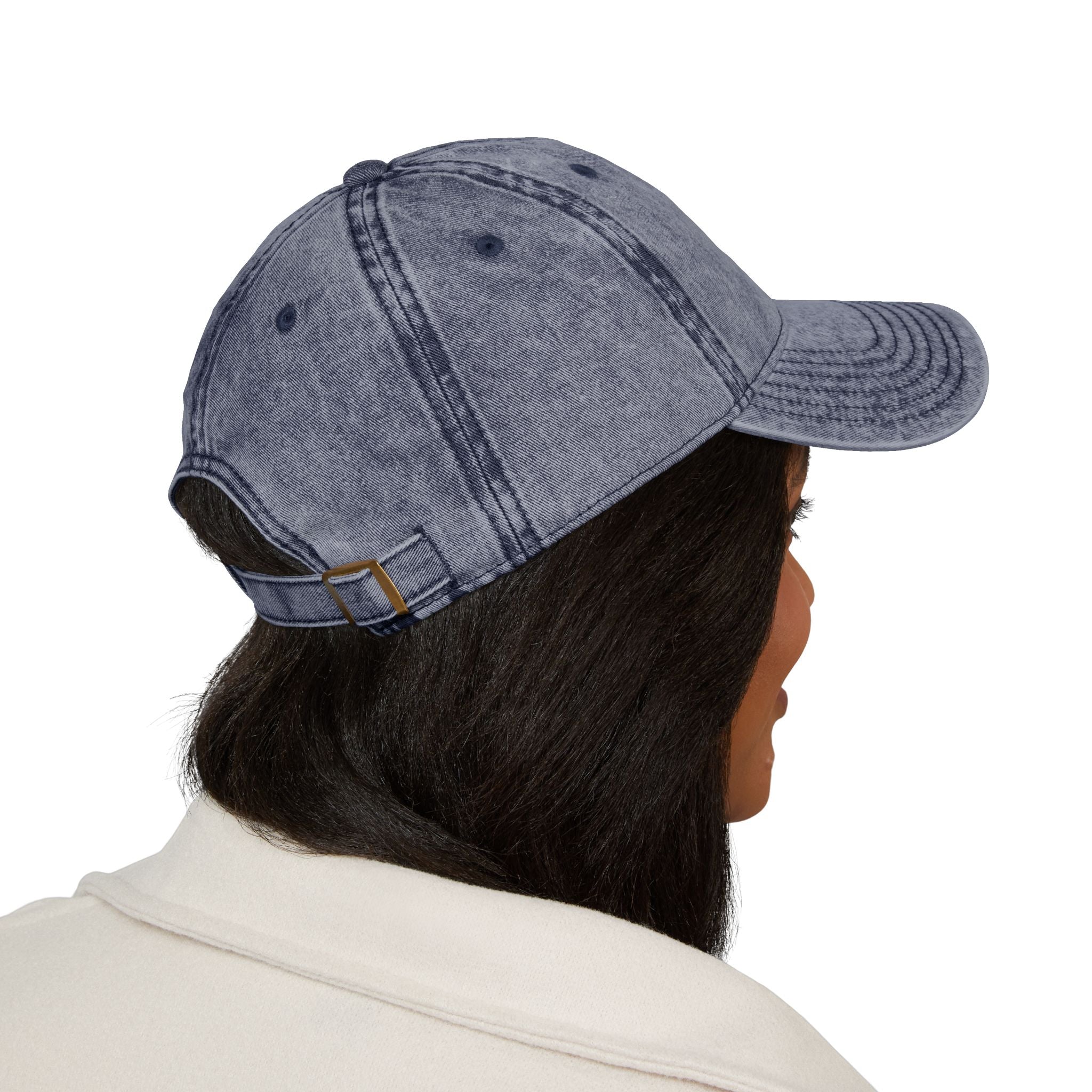 Embroidered Floral Heart Vintage Cap — Distressed Red Baseball Hat