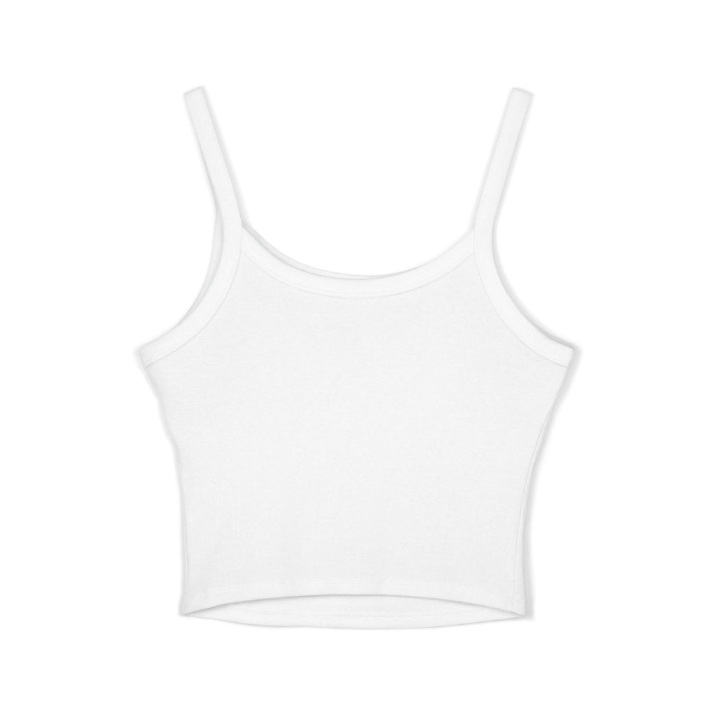 Women's Spaghetti Strap Tank Top — Subtle Broken Heart Graphic Crop Tank