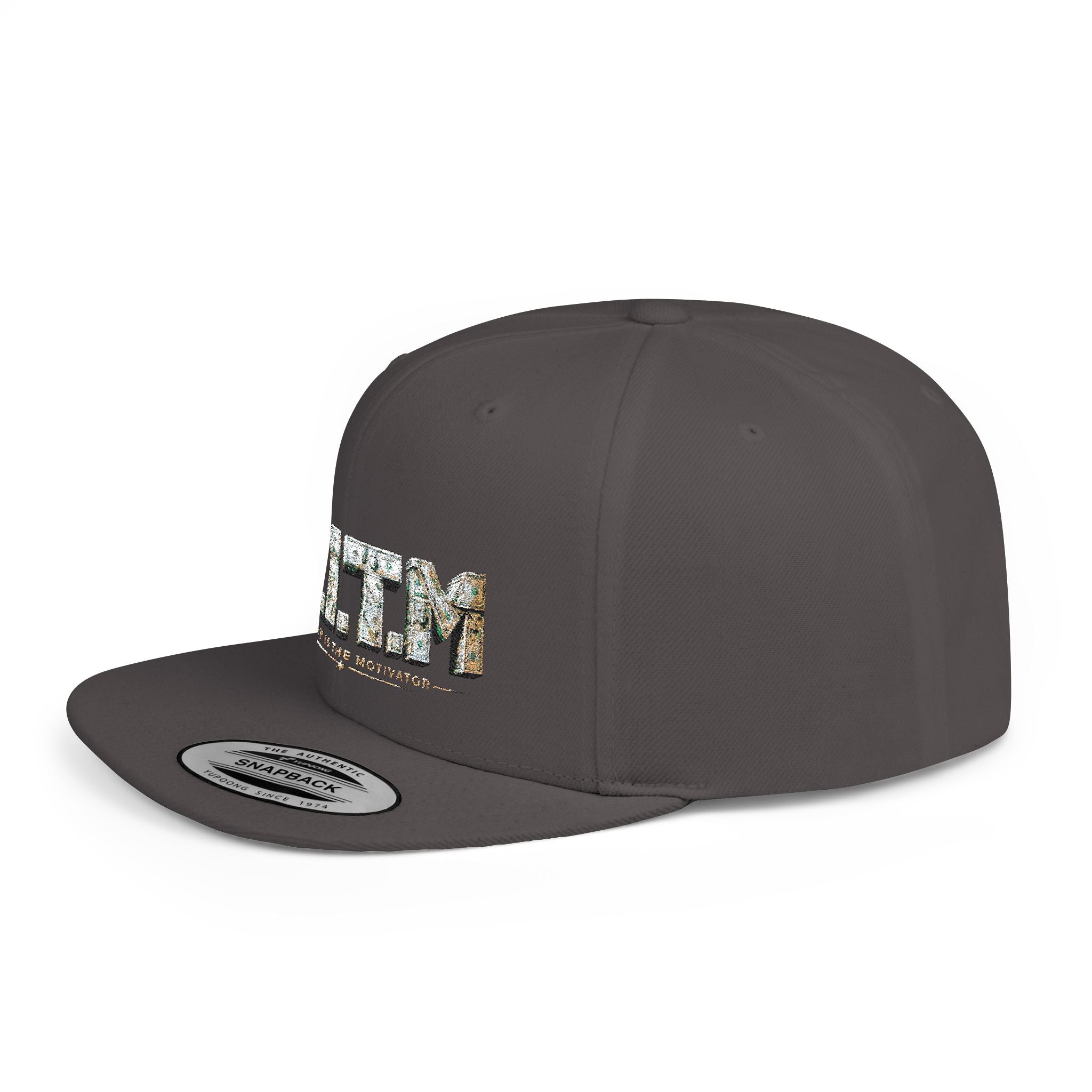 M.I.T.M. Floral Snapback Hat — White Flat-Bill Trucker Cap