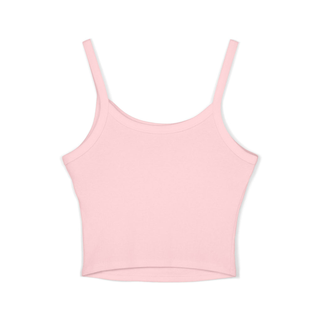 Women's Spaghetti Strap Tank Top — Subtle Broken Heart Graphic Crop Tank