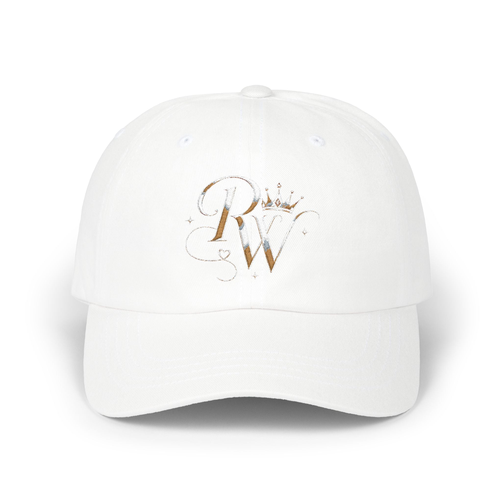 Dad Cap with Distressed Gold Monogram 'RW' – Classic Baseball Hat