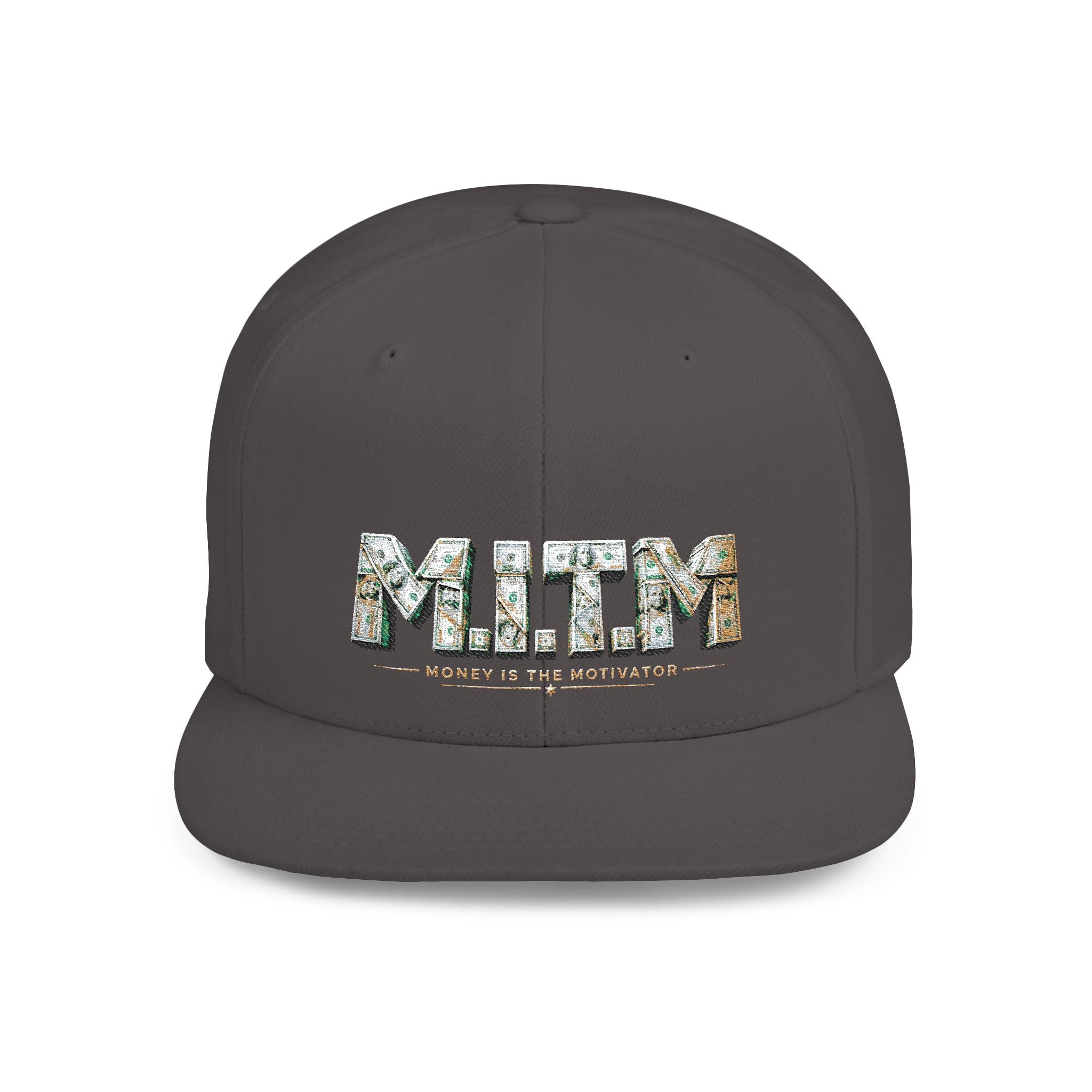 M.I.T.M. Floral Snapback Hat — White Flat-Bill Trucker Cap