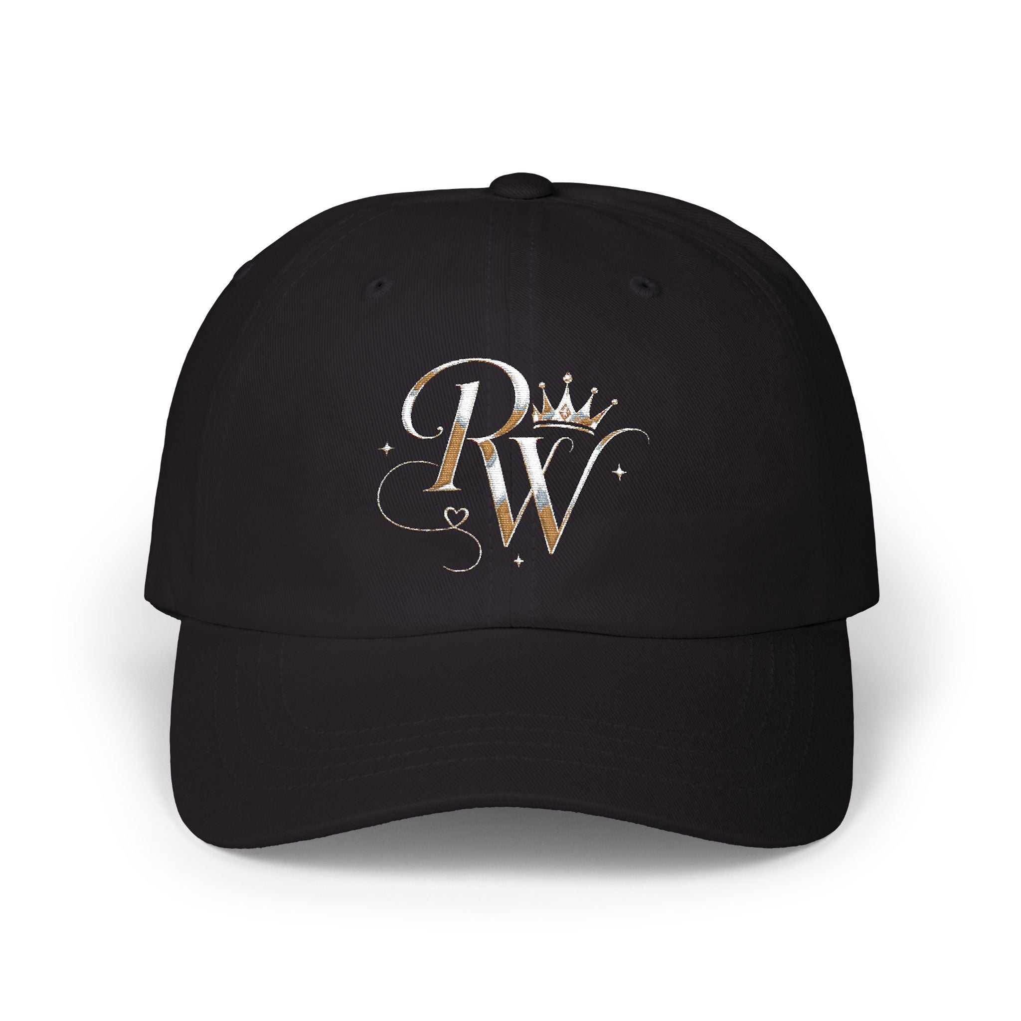 Dad Cap with Distressed Gold Monogram 'RW' – Classic Baseball Hat