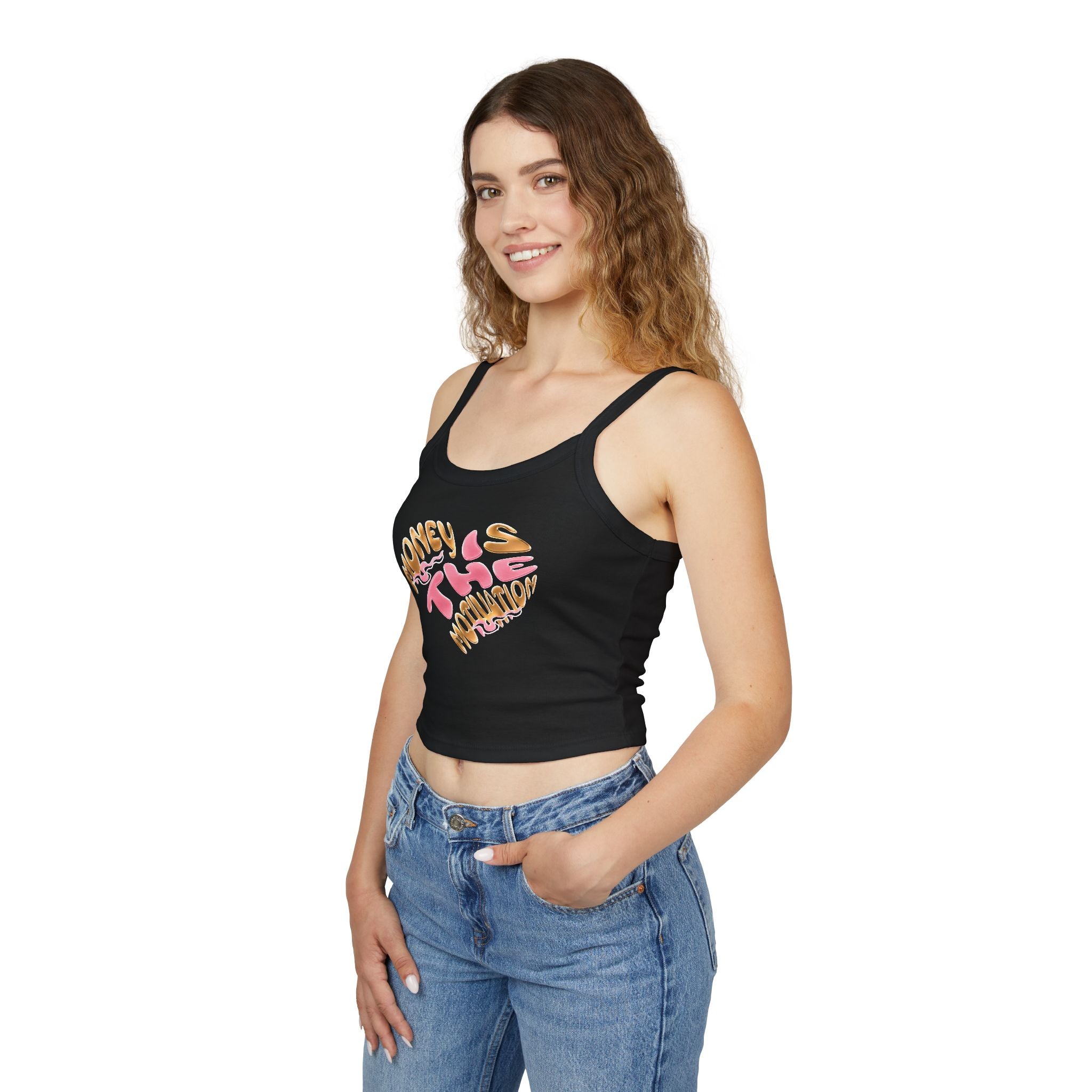 Honey Lips Spaghetti Strap Tank — Cute Graphic Crop Top for Women
