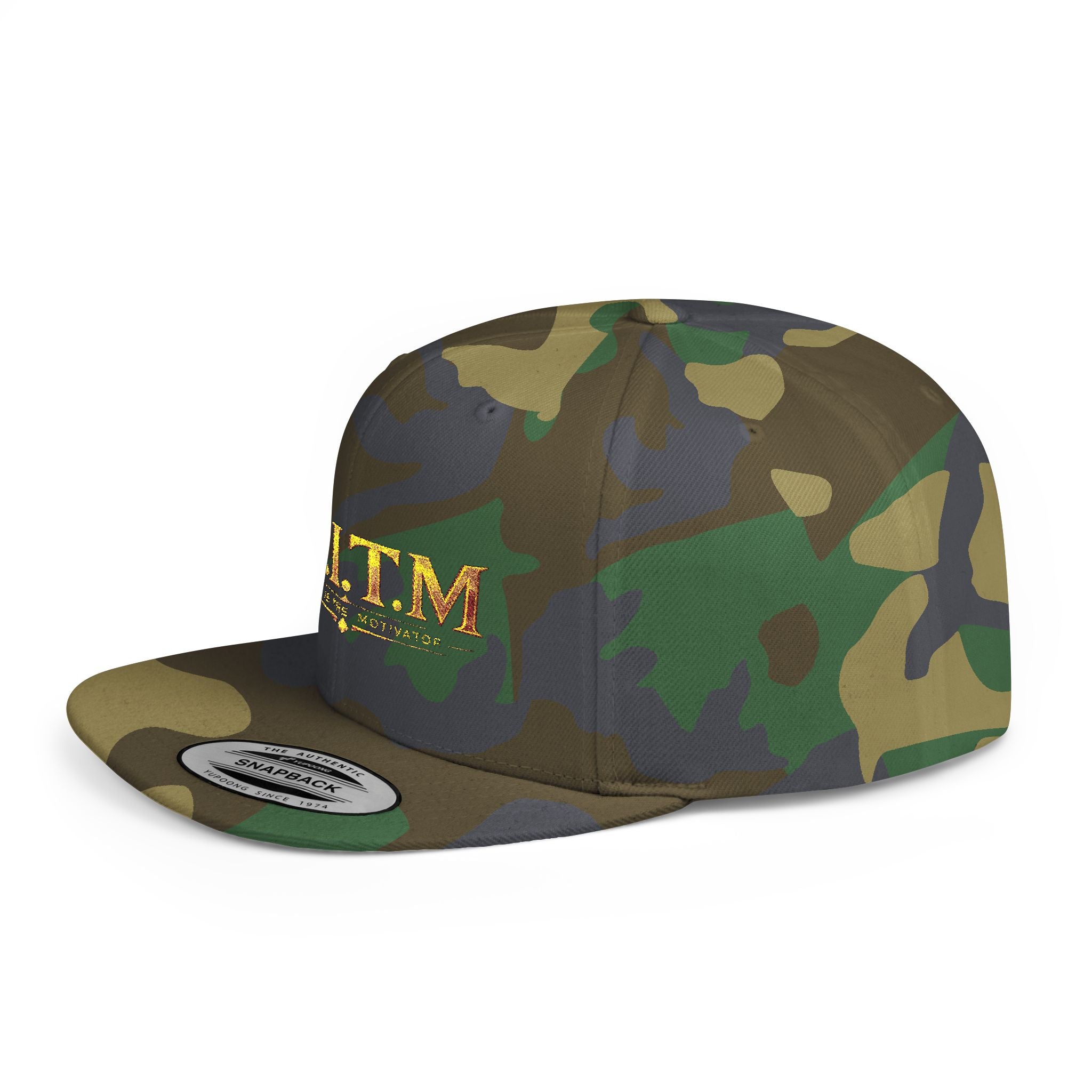M.I.T.M. Gold Foil Flat Bill Snapback Hat — Stylish Urban Baseball Cap