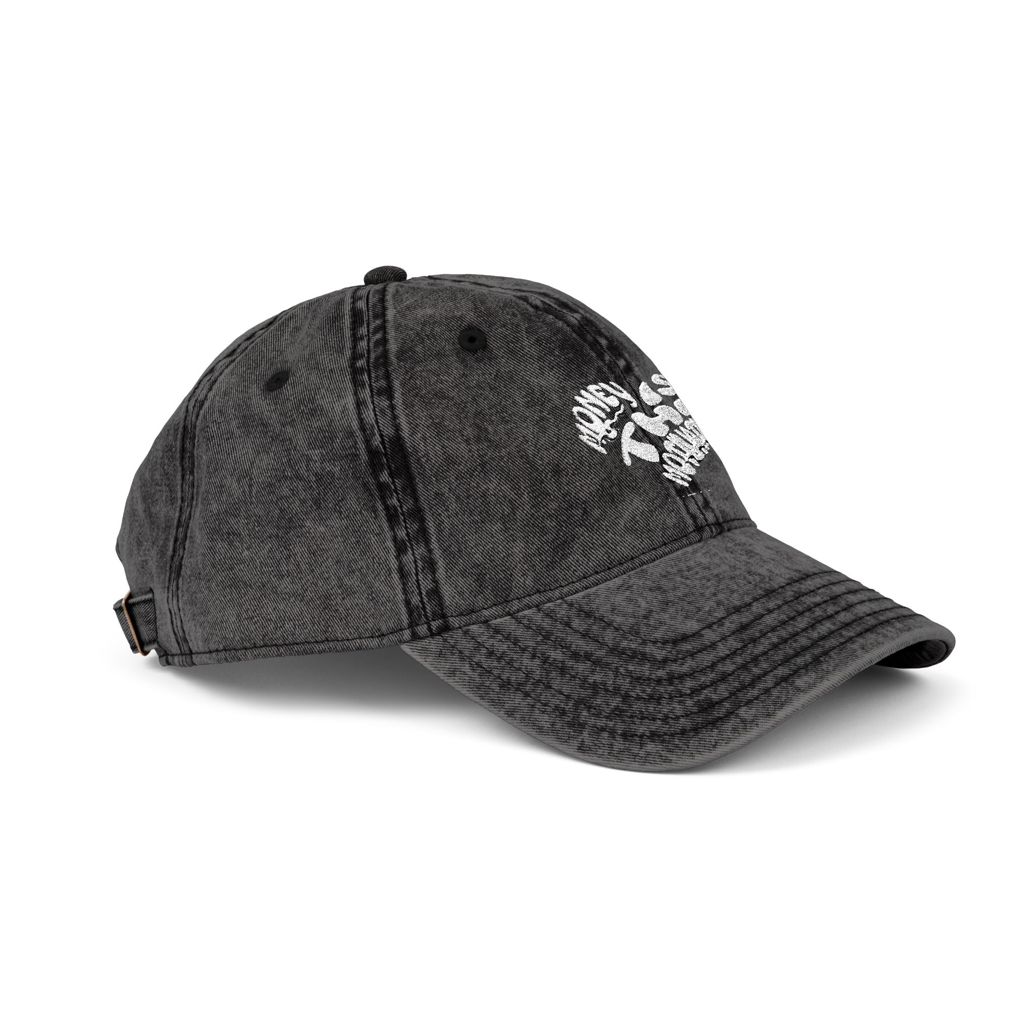 Embroidered Floral Heart Vintage Cap — Distressed Red Baseball Hat