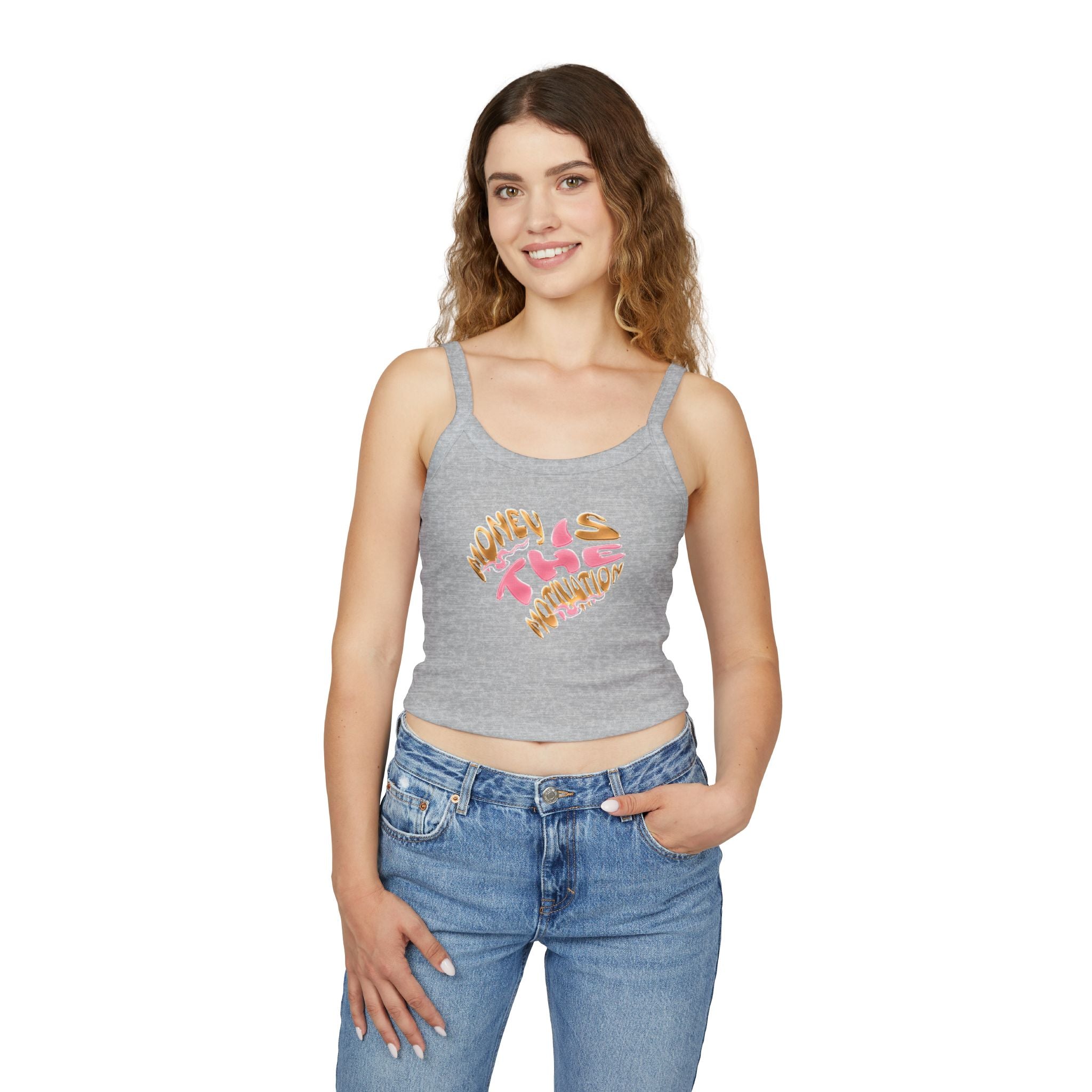 Honey Lips Spaghetti Strap Tank — Cute Graphic Crop Top for Women